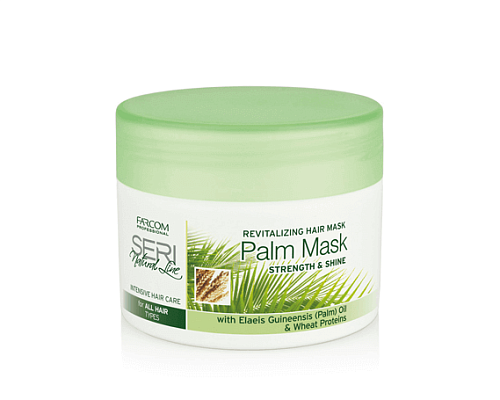 Товар Seri Natural Line Восстанавливающая маска с протеинами и пальмовым маслом для всех типов волос Упругость и блеск Farcom Professional Маски Товар Seri Natural Line Восстанавливающая маска с протеинами и пальмовым маслом для всех типов волос Упругость и блеск Farcom Professional Маски
