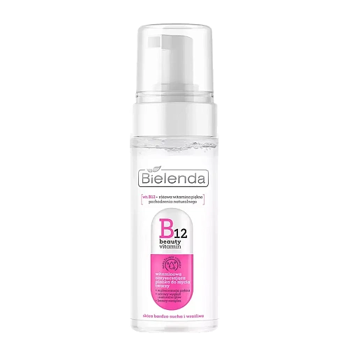 Товар Bielenda B12 BEAUTY VITAMIN Витаминная очищающая пенка для для сухой и чувствительной кожи лица Для умывания и снятия макияжа Товар Bielenda B12 BEAUTY VITAMIN Витаминная очищающая пенка для для сухой и чувствительной кожи лица Для умывания и снятия макияжа
