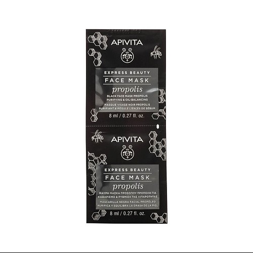 Товар Бьюти Маска черная очищающая и балансирующая для жирной кожи с прополисом APIVITA Express beauty propolis Маски Товар Бьюти Маска черная очищающая и балансирующая для жирной кожи с прополисом APIVITA Express beauty propolis Маски