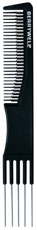 Расческа для волос с длинными зубьями. Carbon Fork Comb Berrywell, 19,3 см Расческа для волос с длинными зубьями. Carbon Fork Comb Berrywell, 19,3 см