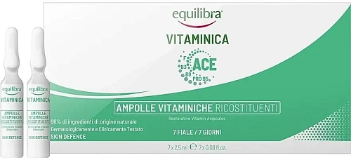 Товар EQUILIBRA Vitaminica Восстанавливающая сыворотка для плотность кожи лица в ампулах Сыворотки Товар EQUILIBRA Vitaminica Восстанавливающая сыворотка для плотность кожи лица в ампулах Сыворотки