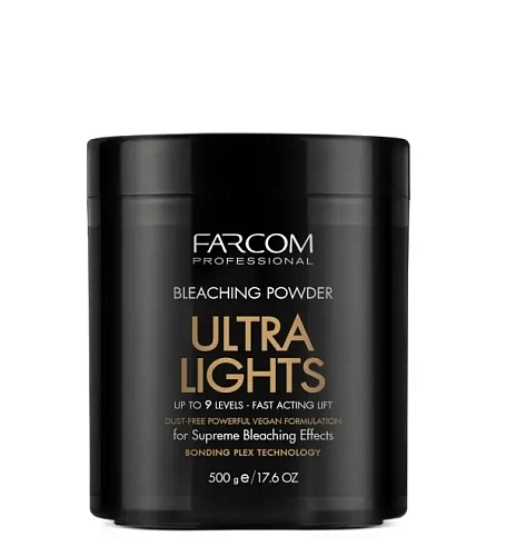 Товар Farcom Professional Пудра для волос Обесцвечивающая Ultra Lights, осветление до 9 уровней Товар Farcom Professional Пудра для волос Обесцвечивающая Ultra Lights, осветление до 9 уровней
