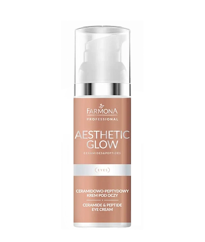 Товар Крем для кожи вокруг глаз с пептидами и керамидами. Пептидный антивозрастной крем для глаз. Farmona Professional. AESTHETIC GLOW Для контура глаз Товар Крем для кожи вокруг глаз с пептидами и керамидами. Пептидный антивозрастной крем для глаз. Farmona Professional. AESTHETIC GLOW Для контура глаз