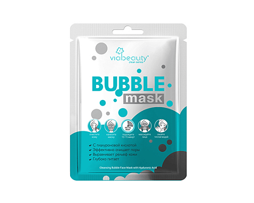 VIA Beauty Маска для лица с гиалуроновой кислотой Очищающая Bubble Mask 