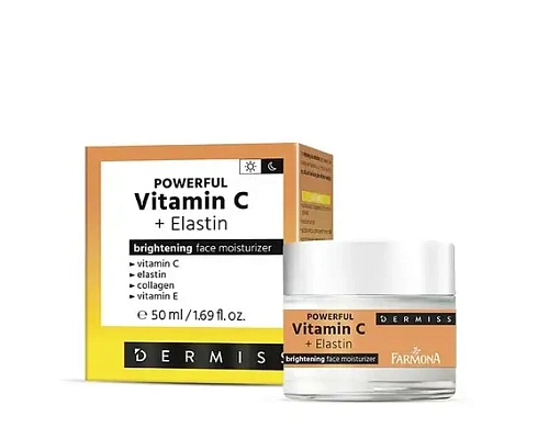 Товар Farmona Выравнивающий тон увлажняющий крем для лица с витамином С и эластином. DERMISS Кремы Товар Farmona Выравнивающий тон увлажняющий крем для лица с витамином С и эластином. DERMISS Кремы