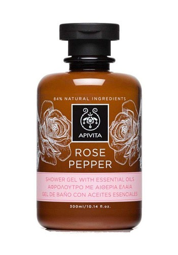 Гель для душа Роза и перец с эфирными маслами APIVITA Rose and Pepper shower gel Гель для душа Роза и перец с эфирными маслами APIVITA Rose and Pepper shower gel