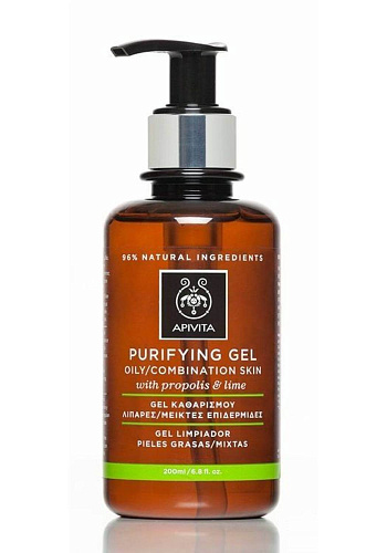 Товар Апивита Гель очищающий себорегулирующий для умывания лица с лаймом и прополисом APIVITA Purifying gel face Для умывания и снятия макияжа Товар Апивита Гель очищающий себорегулирующий для умывания лица с лаймом и прополисом APIVITA Purifying gel face Для умывания и снятия макияжа